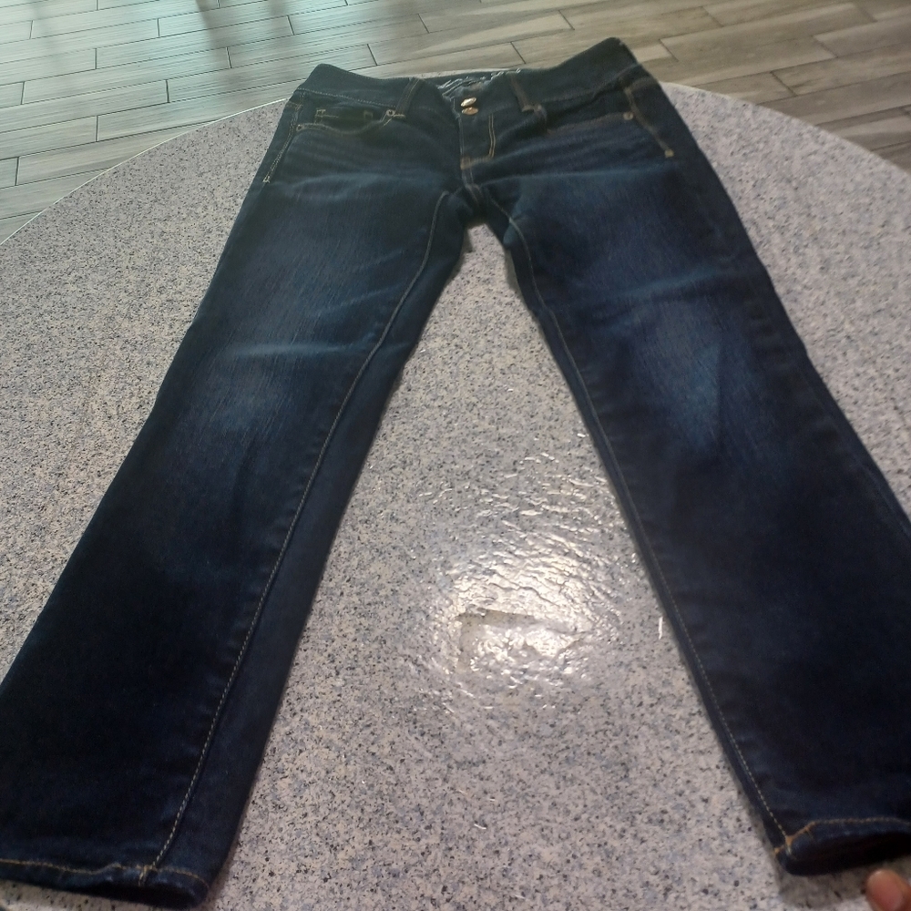 American Eagle Junior Jeans Size 0 Petite Dark Wash Skinny Jeans 28x25